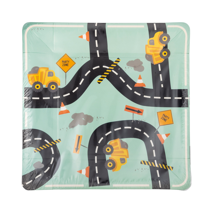 Platos "Carretera de Construcción" 8 Uds
