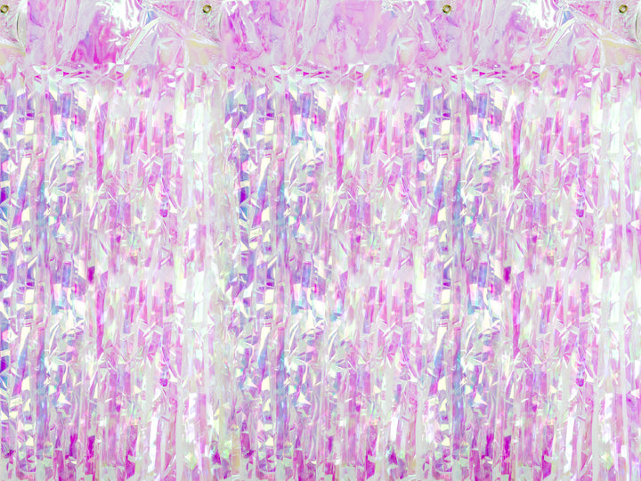 Cortina Foil de Tiras Iridiscente Rosa 90x250 cm