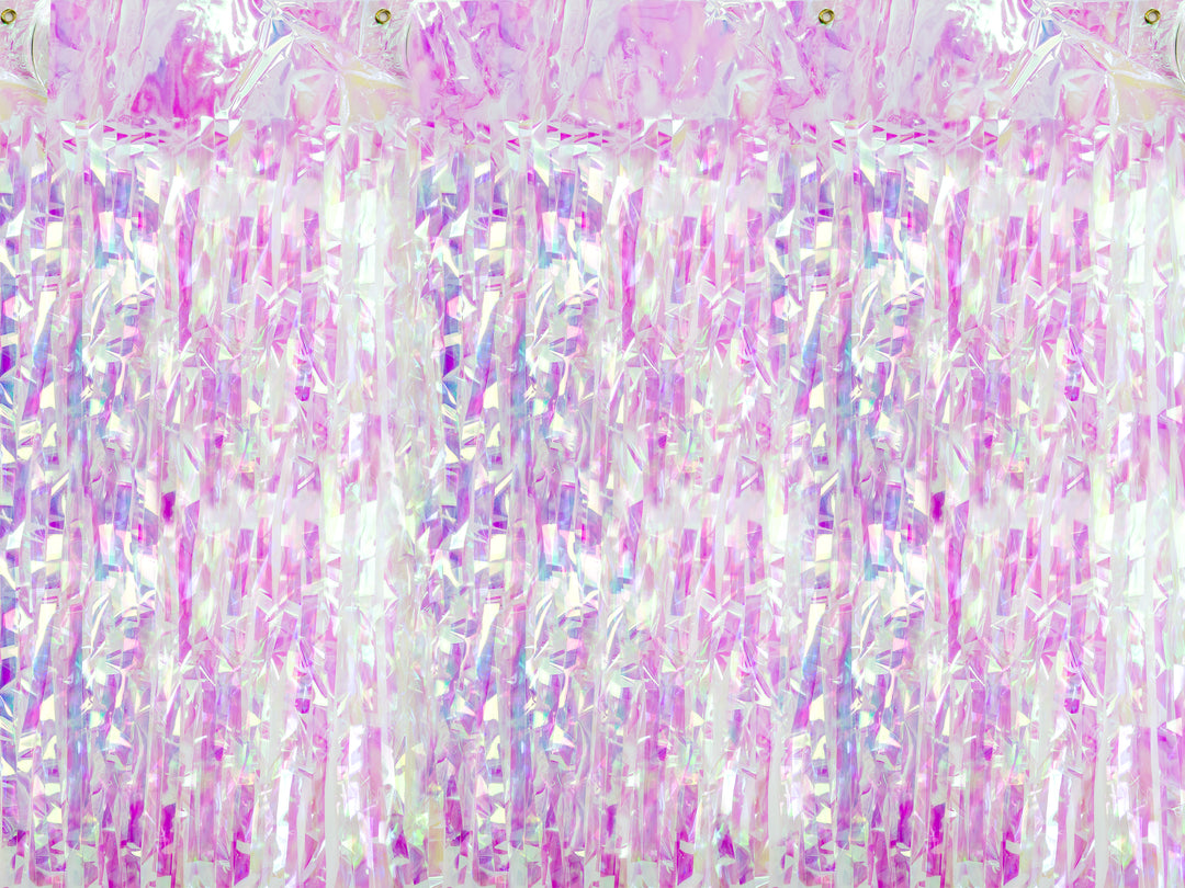 Cortina Foil de Tiras Iridiscente Rosa 90x250 cm