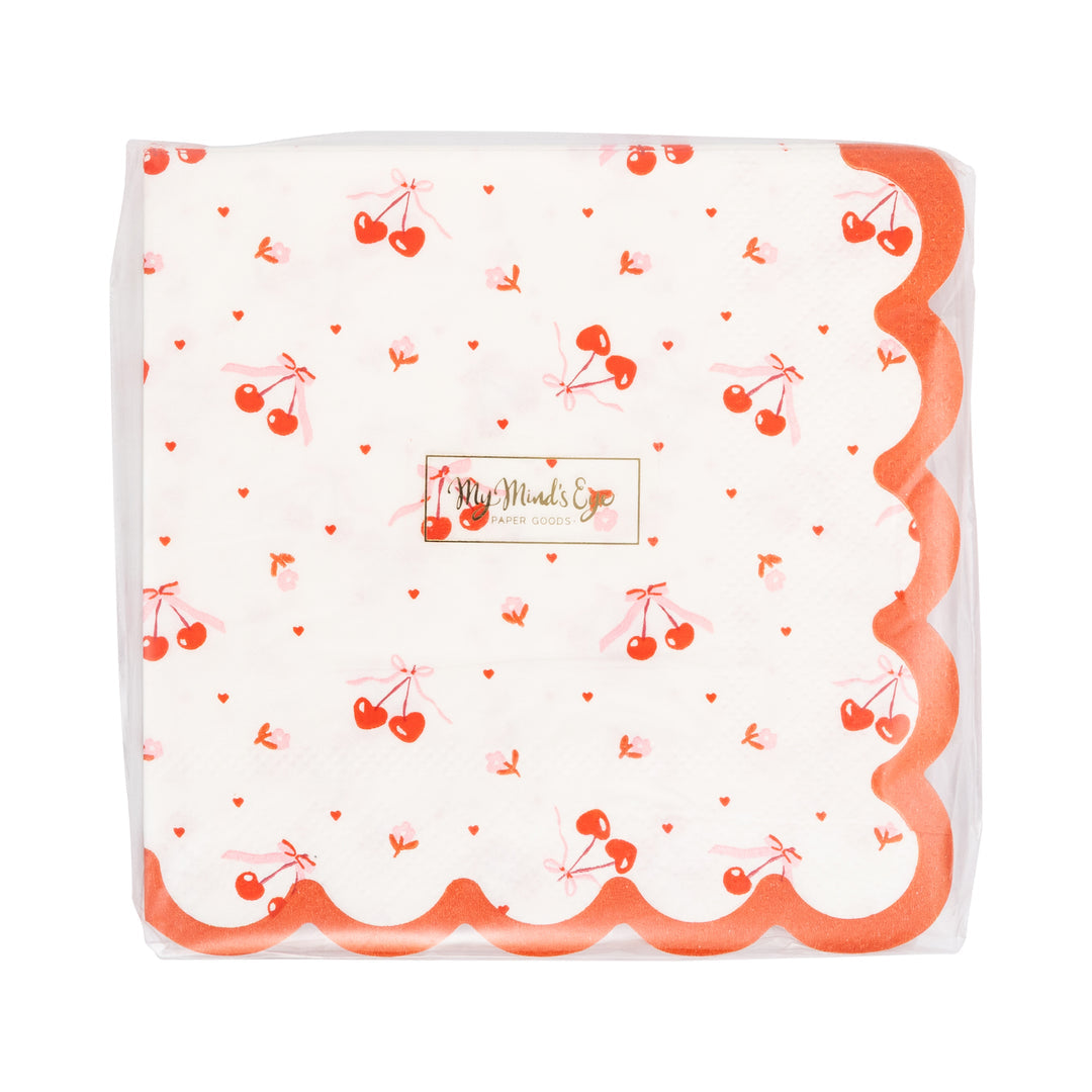 Servilleta Cóctel Festoneada de Cerezas 24 Uds