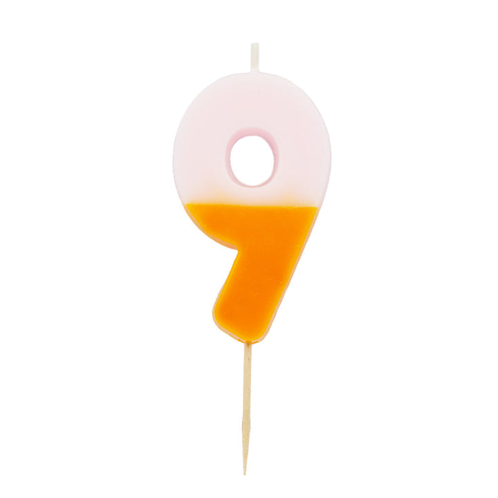 Vela Número 9 Degradado Multicolor
