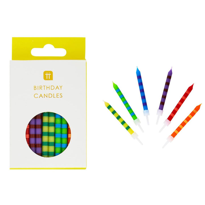 Vela Mix Multicolor a Rayas 24 Uds