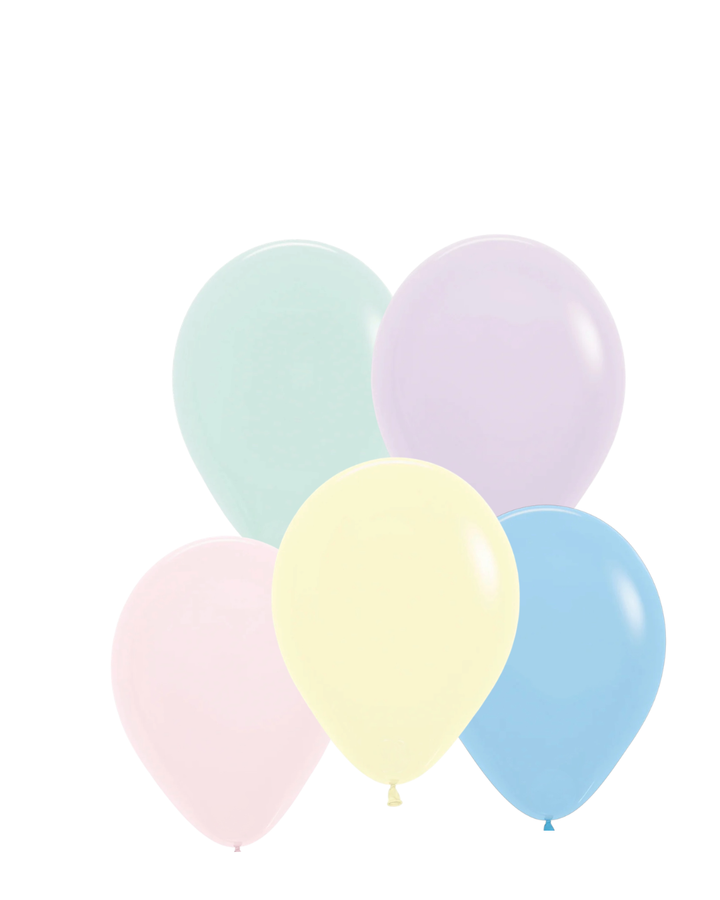 Bouquet de Globos Látex pastel con helio 5 Uds