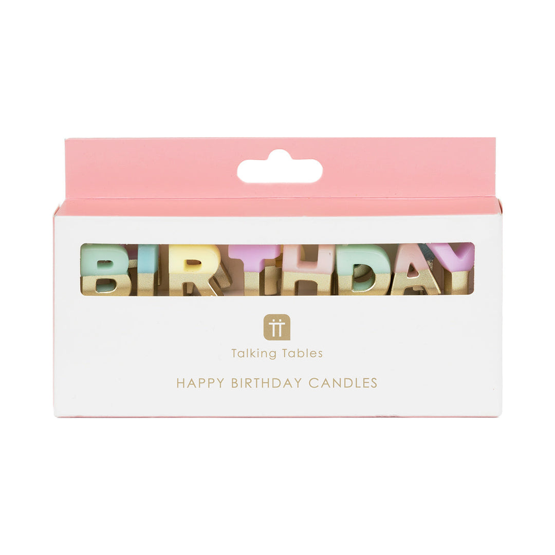 Velas HAPPY BIRTHDAY Mix Pastel