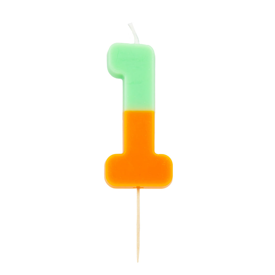 Vela Número 1 Degradado Multicolor