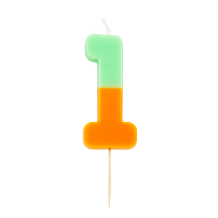Vela Número 1 Degradado Multicolor