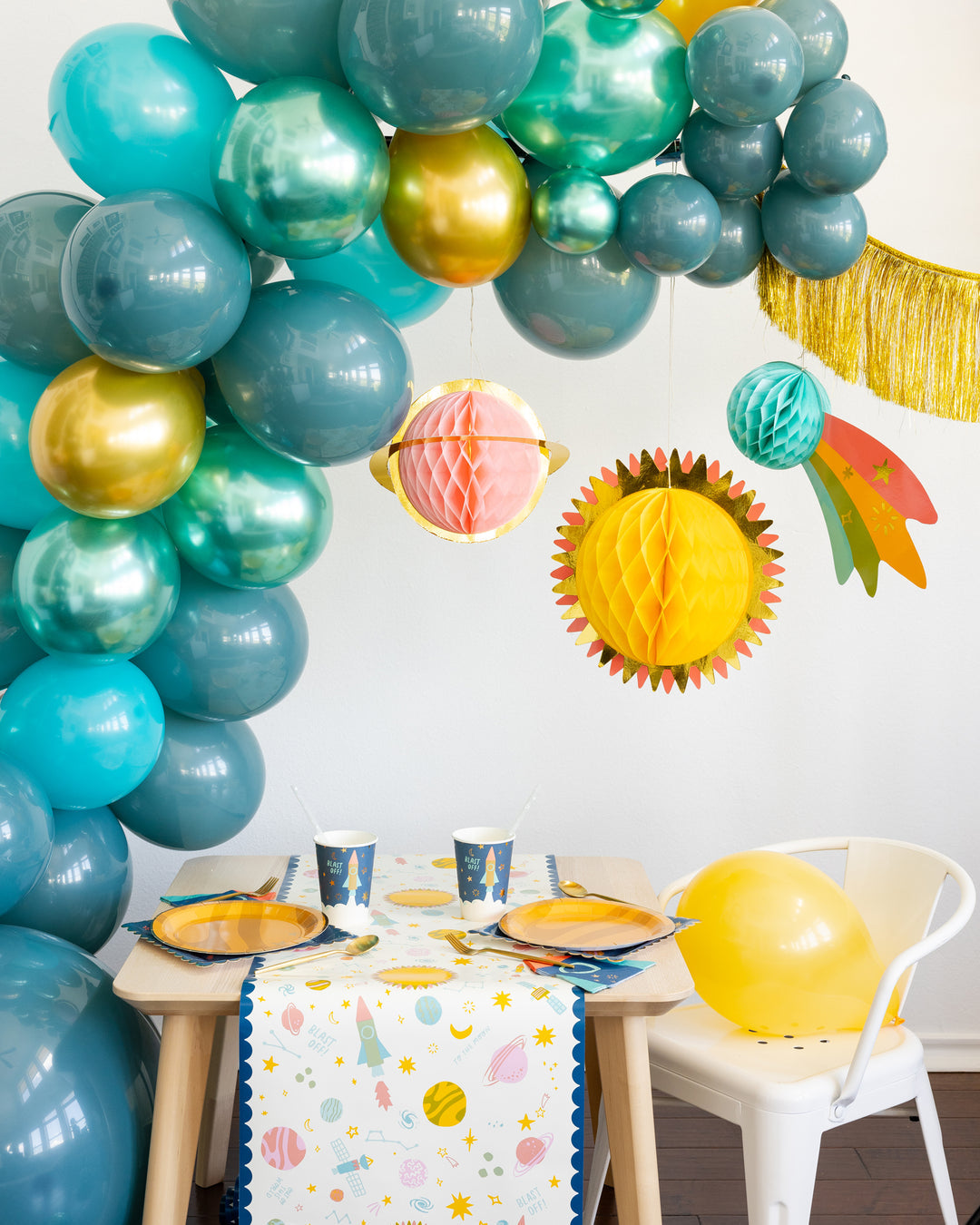 Decoración nido de abejas "Planetas" 3 Uds