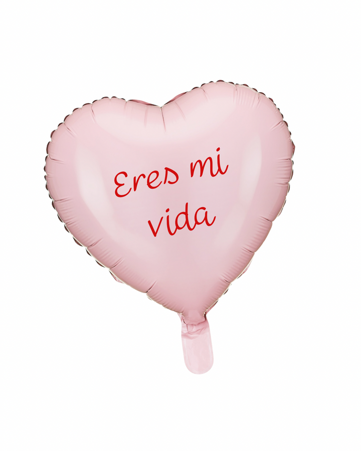 Globo Foil 48 cm Corazón Rosa Pastel Frase Personalizado