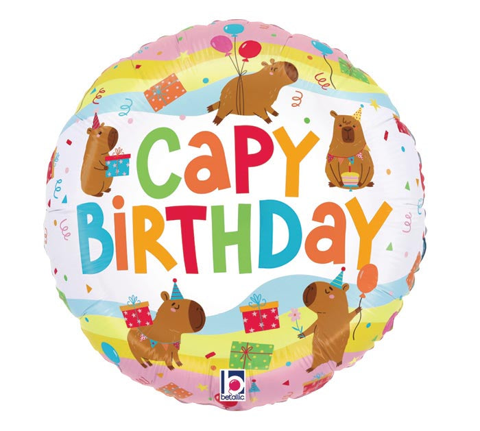 Globo Foil Capybara Birthday 45 cm