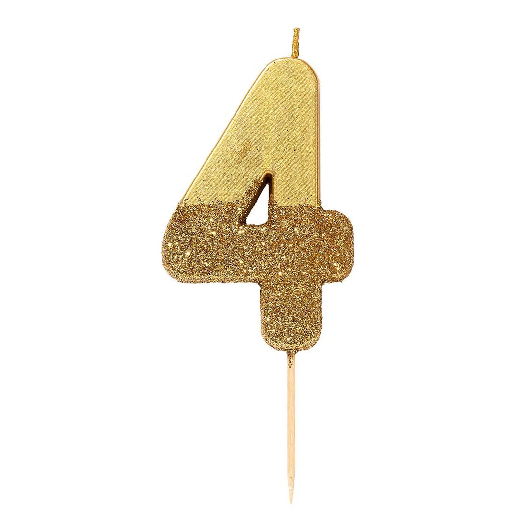 Velas Número 0-9 "Dorado Glitter"