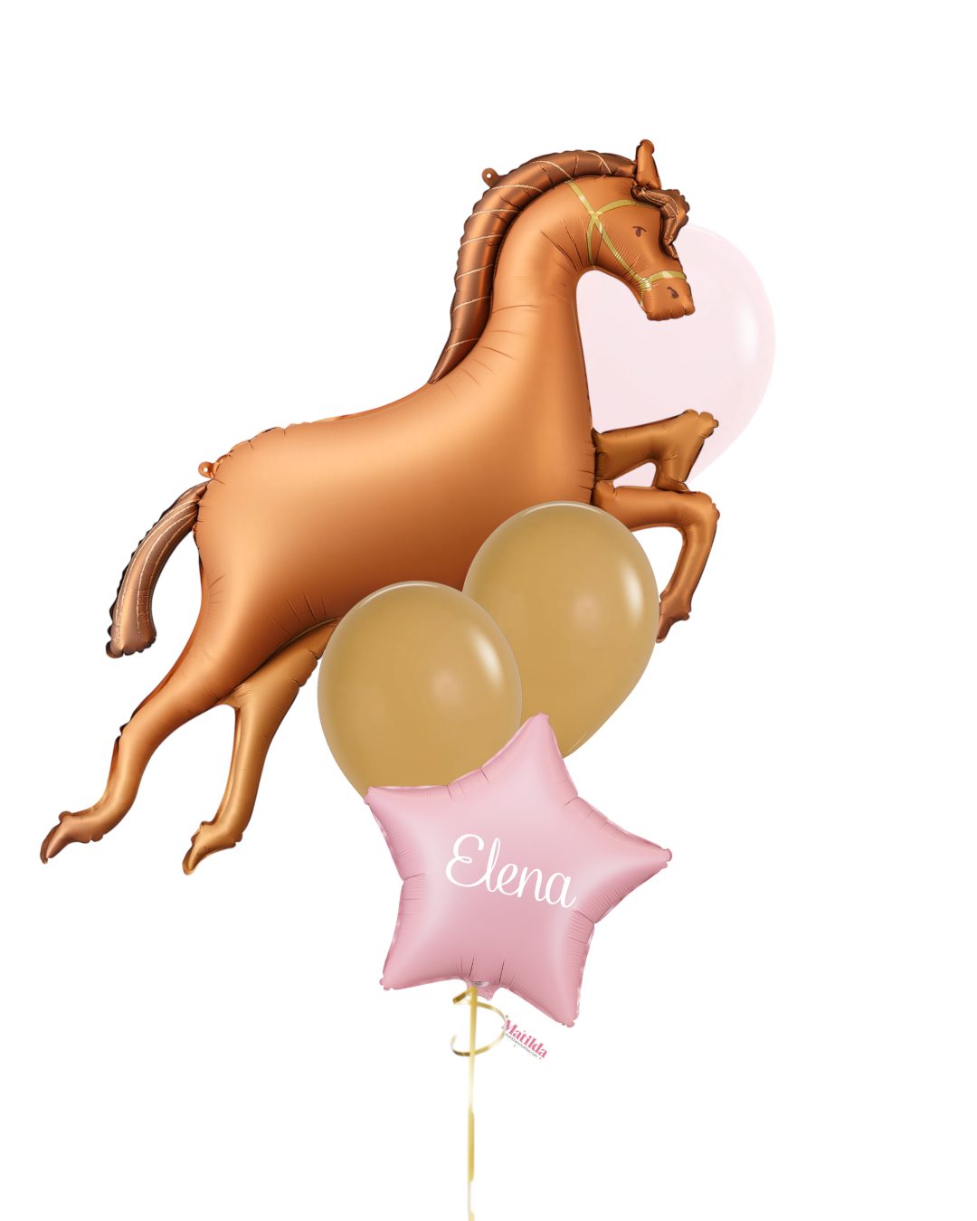 Bouquet de Globos Caballo Marrón con helio