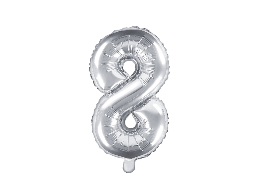 Globo Foil Número Plata 35cm 0 al 9