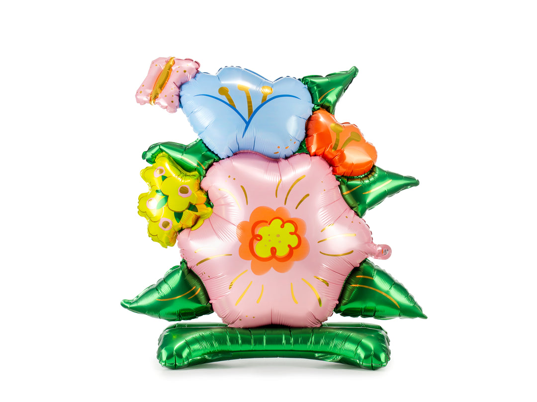 Globo foil de pie Flores 100x116cm
