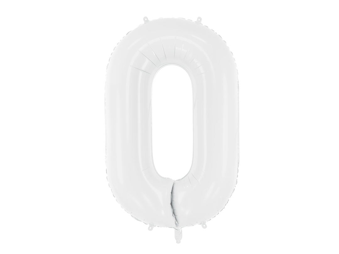 Globo Foil XL Número Blanco 86cm(34")0-9