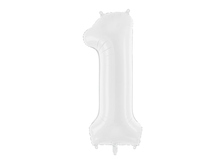 Globo Foil XL Número Blanco 86cm(34")0-9
