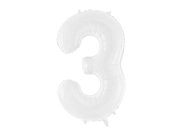Globo Foil XL Número Blanco 86cm(34")0-9