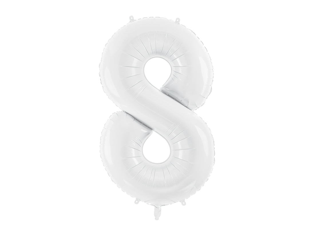 Globo Foil XL Número Blanco 86cm(34")0-9