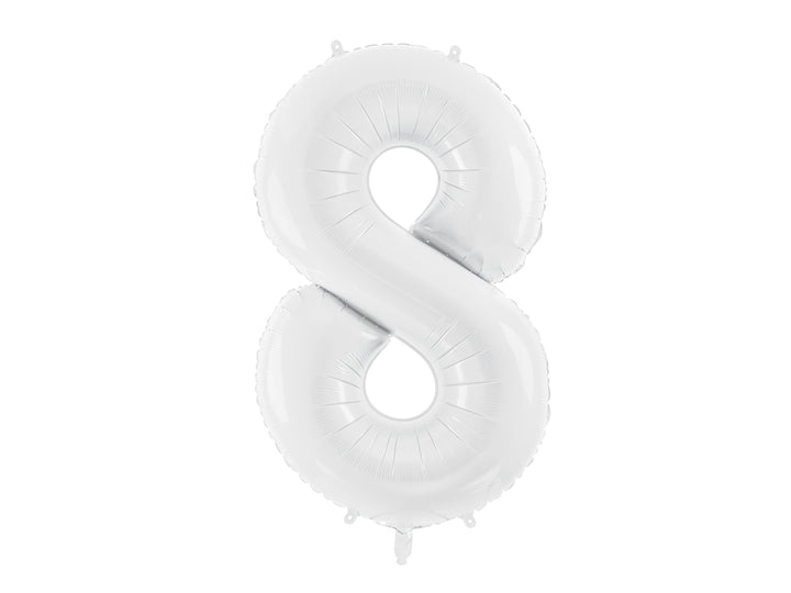 Globo Foil XL Número Blanco 86cm(34")0-9
