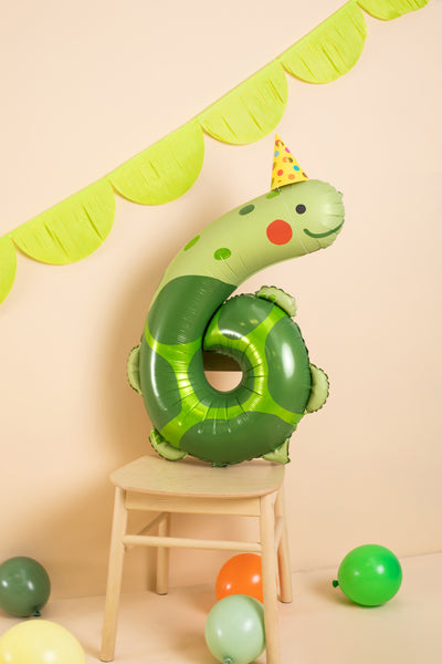 Globo Foil Número 6 "Tortuga"