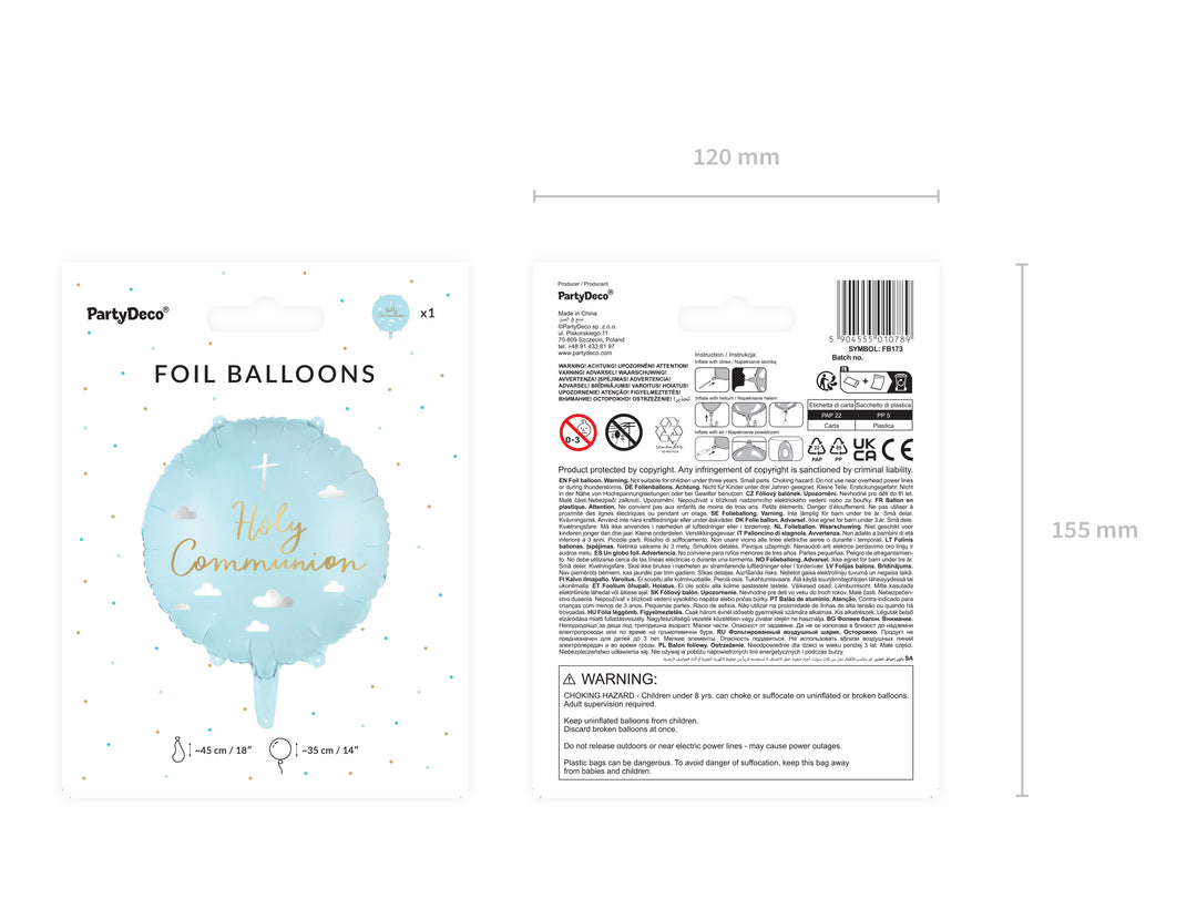 Globo Aluminio "Holy Communion"45 cm