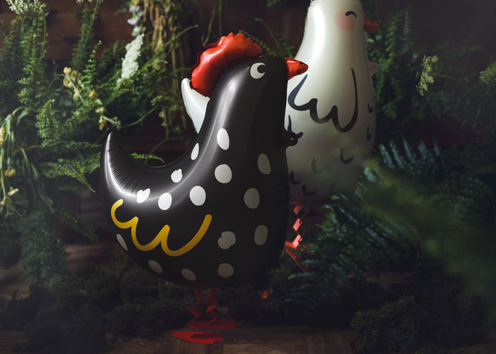 Globo foil de pie Rooster Negro