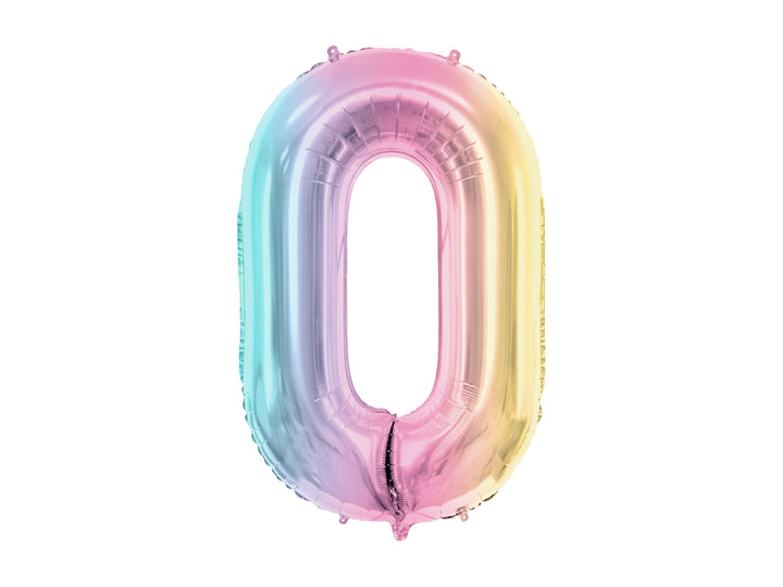 Globo Aluminio Arcoíris Número de 0 a 9, 34"