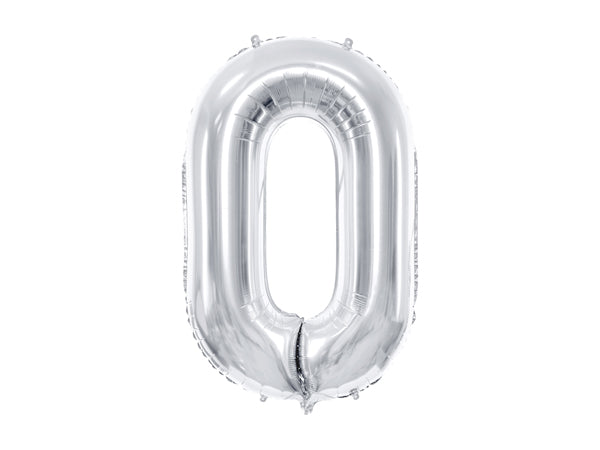 Globo Foil Número XL Plata Brillo 86cm(34")0-9