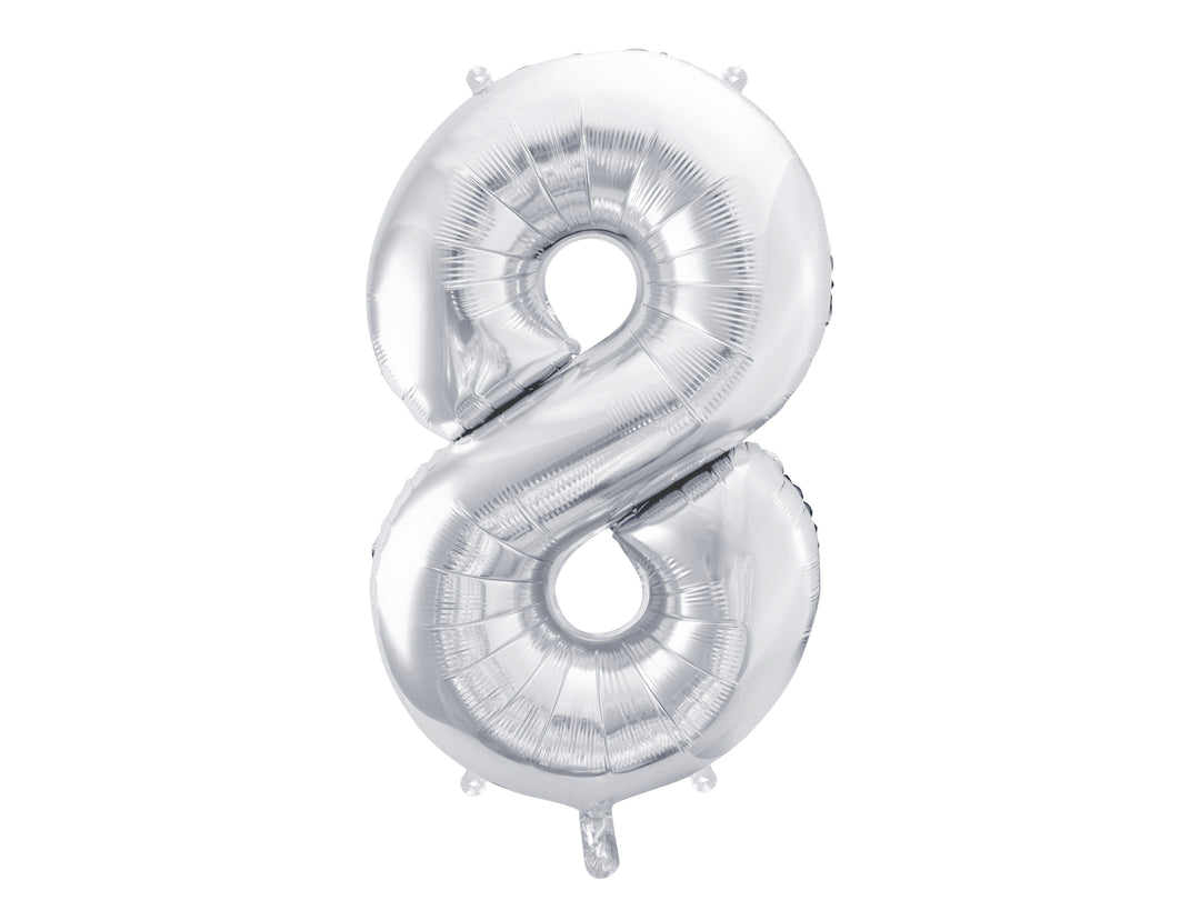 Globo Foil Número XL Plata Brillo 86cm(34")0-9