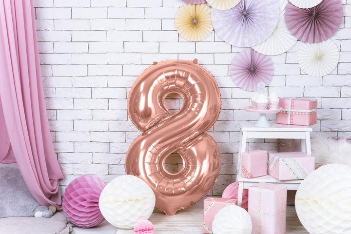 Globo Foil XL Nùmero Oro Rosa 86cm (34")0-9