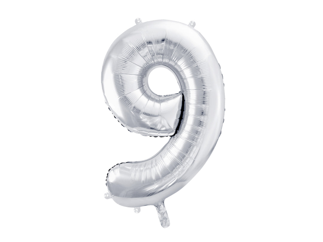 Globo Foil Número XL Plata Brillo 86cm(34")0-9