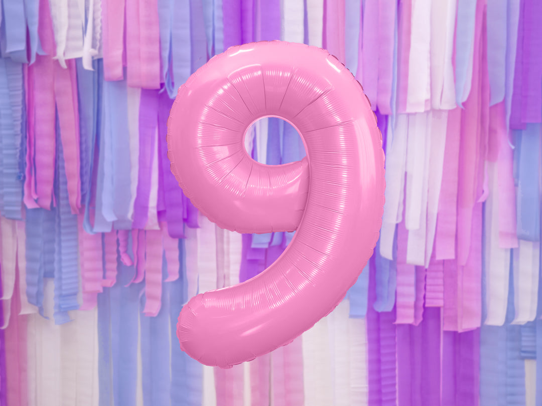Globo Foil Número XL Rosa Pastel Brillo 86cm (34")0-9