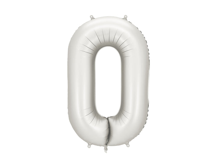 Globos Aluminio Número 0-9 "Plata Satinado" 86 cm