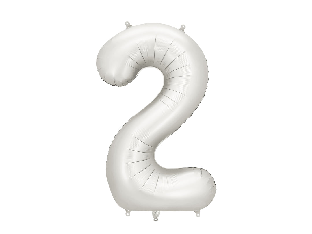 Globos Aluminio Número 0-9 "Plata Satinado" 86 cm