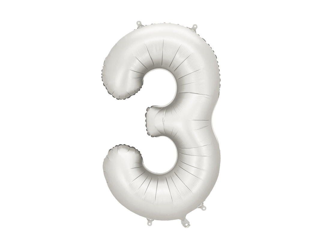 Globos Aluminio Número 0-9 "Plata Satinado" 86 cm