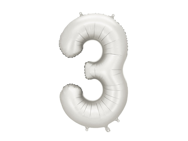 Globos Aluminio Número 0-9 "Plata Satinado" 86 cm