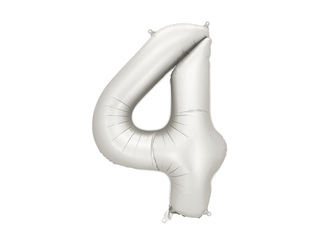Globos Aluminio Número 0-9 "Plata Satinado" 86 cm