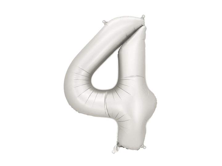 Globos Aluminio Número 0-9 "Plata Satinado" 86 cm
