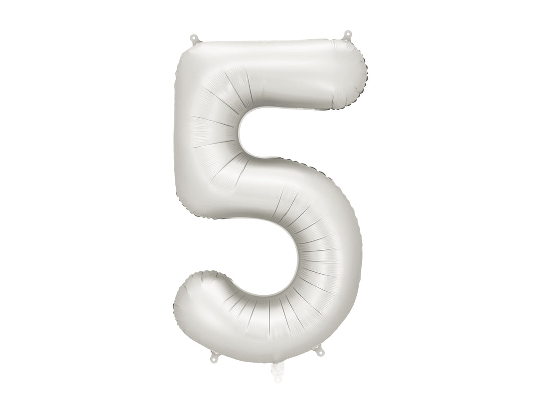Globos Aluminio Número 0-9 "Plata Satinado" 86 cm