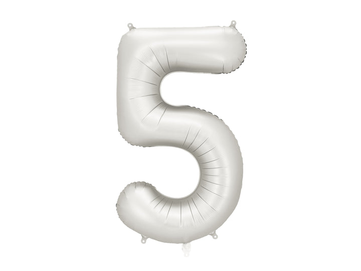 Globos Aluminio Número 0-9 "Plata Satinado" 86 cm