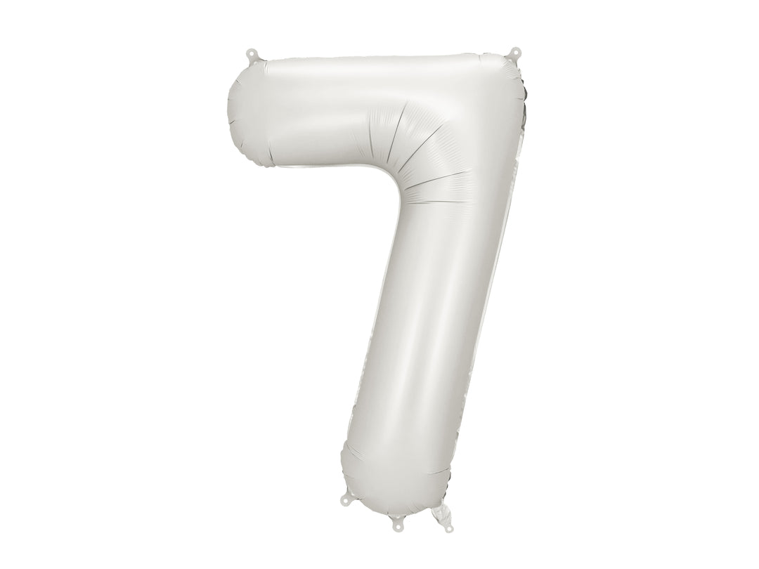 Globos Aluminio Número 0-9 "Plata Satinado" 86 cm