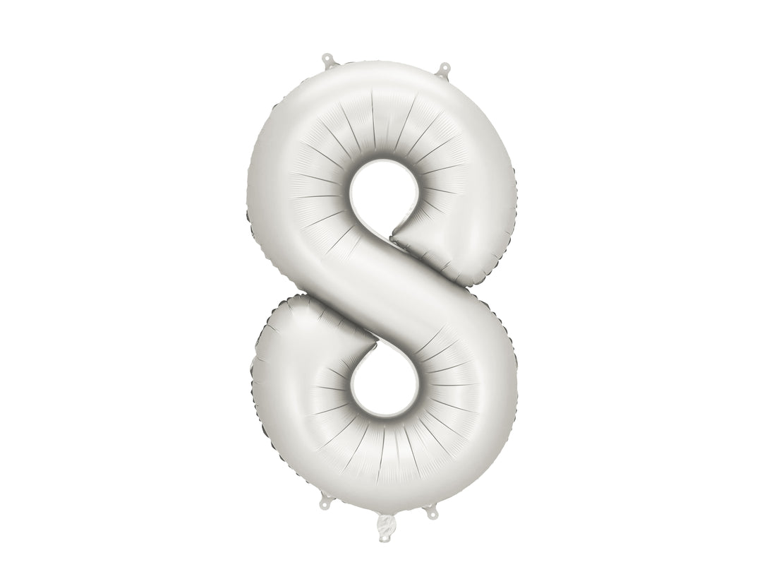 Globos Aluminio Número 0-9 "Plata Satinado" 86 cm