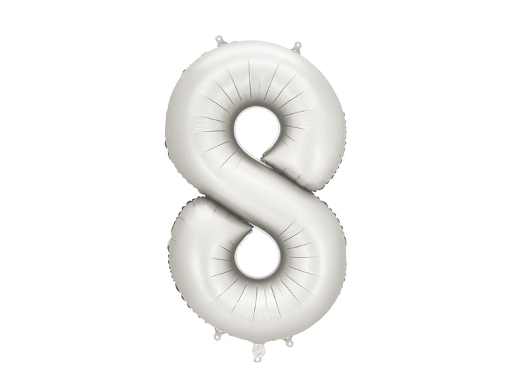 Globos Aluminio Número 0-9 "Plata Satinado" 86 cm