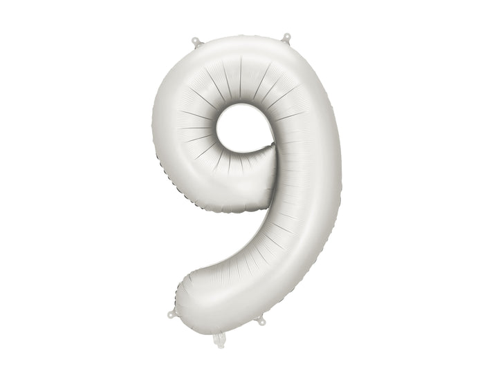 Globos Aluminio Número 0-9 "Plata Satinado" 86 cm