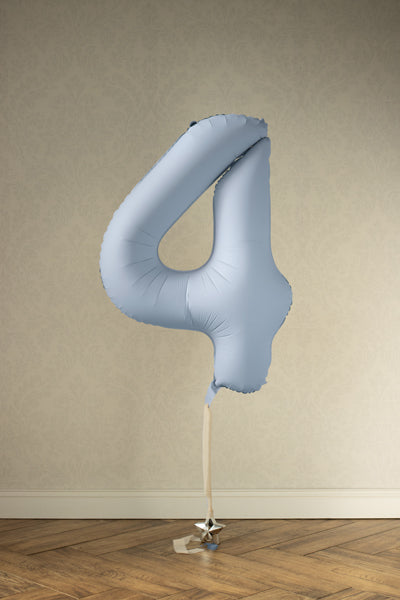 Globo Foil Mate Número 3 Azul Neblina, 34"