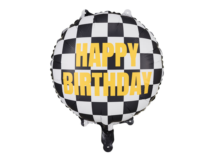 Globo Foil "Carrera de Coches" Happy Birthday