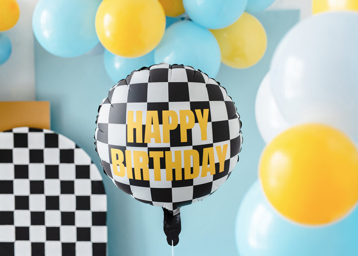 Globo Foil "Carrera de Coches" Happy Birthday