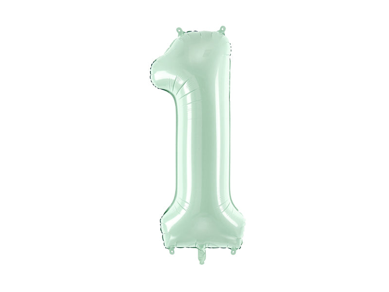 Globo Foil Número Verde Menta 72cm 0 al 9