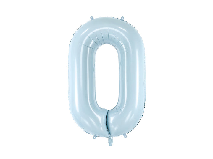 Globo Foil Número 0 "Azul pastel" 86 cm