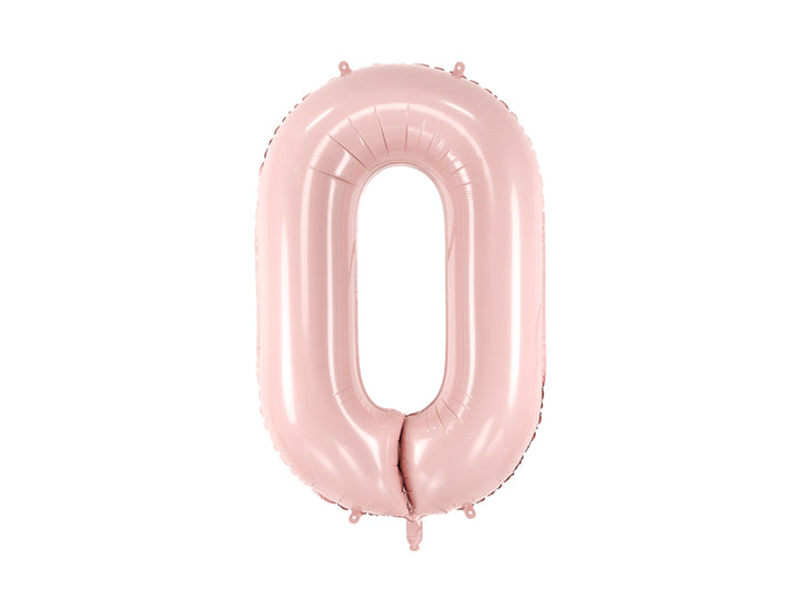 Globo Foil Número 0 "Rosa pastel" 86 cm