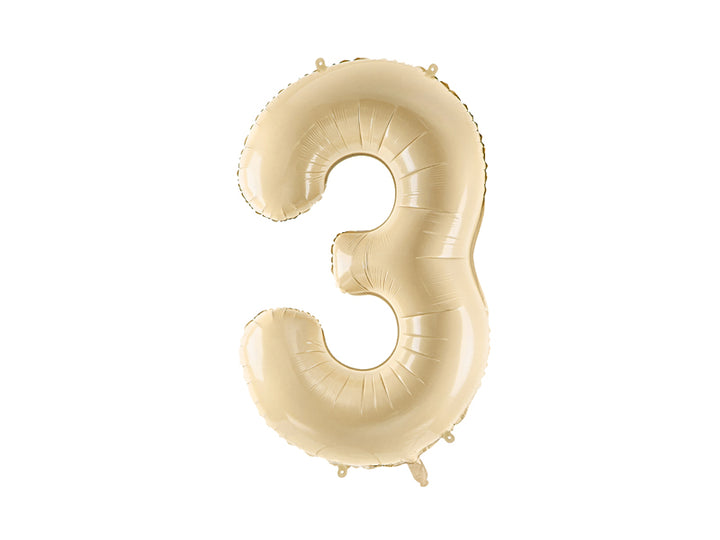 Globo Foil Número 0-9 "Crema" 86 cm
